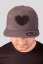 “Grey Heart” Snapback Cap - Colour: Grey, Variant: A