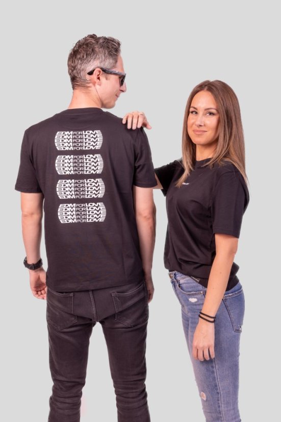 “EDM for Love” T-shirt - Colour: Black, Size: S