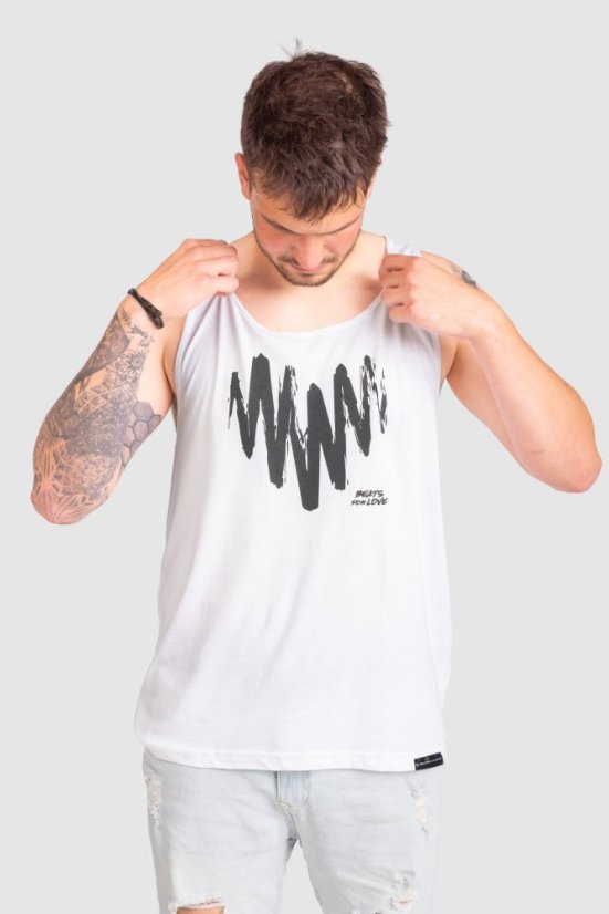 Tank Top „Heart” - Colour: White, Size: XL