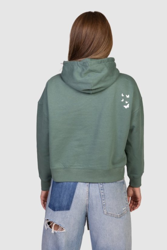 “Feel” Women Croptop Hoodie - Colour: Pink, Size: S