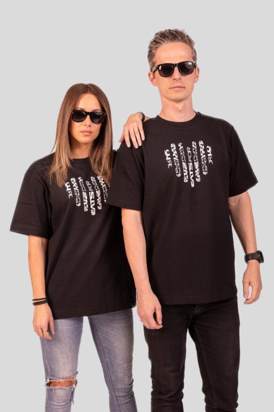 Unisex Oversize triko „Heart of Steel” - Barva: Černá, Velikost: L