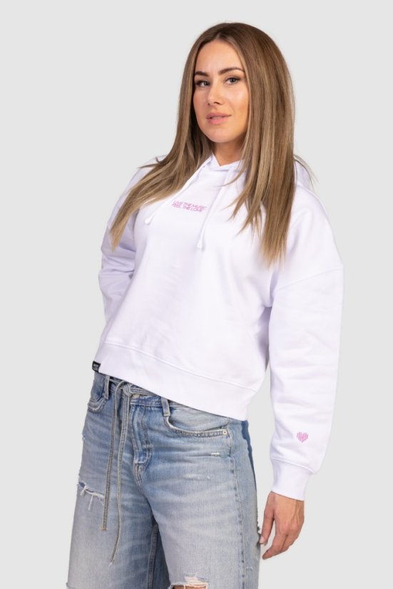 “Feel” Women Croptop Hoodie - Colour: Pink, Size: S