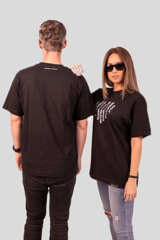 Unisex Oversize triko „Heart of Steel” - Barva: Černá, Velikost: S