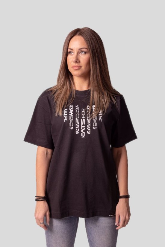 Unisex Oversize triko „Heart of Steel” - Barva: Černá, Velikost: L