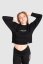 “My heart Beats for Love” Women Croptop Sweatshirt - Colour: Black, Size: L