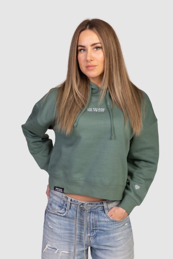 “Feel” Women Croptop Hoodie - Colour: Pink, Size: S