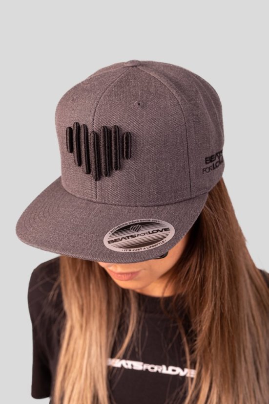 Snapback kšiltovka „Grey Heart” - Barva: Šedá, Varianta: B