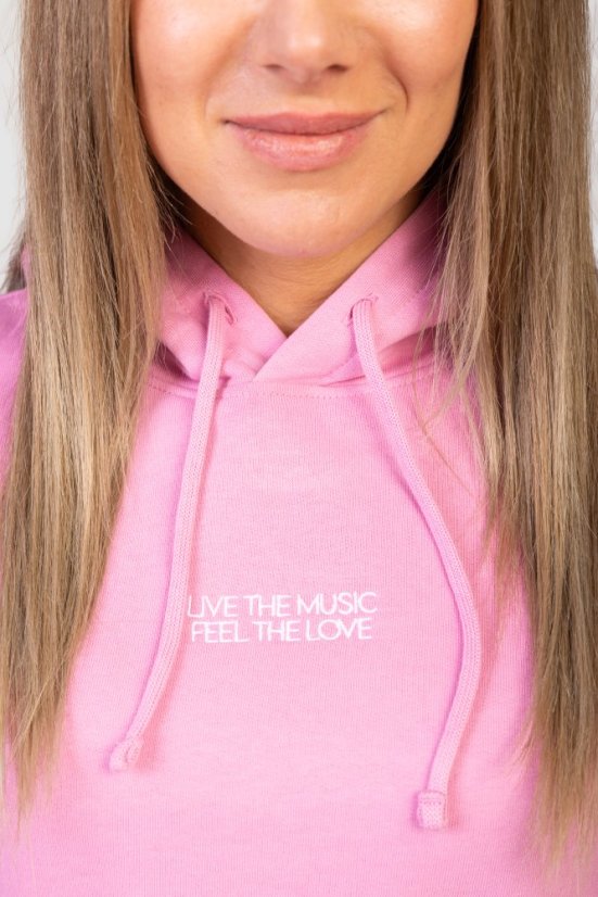 “Feel” Women Croptop Hoodie - Colour: Pink, Size: S