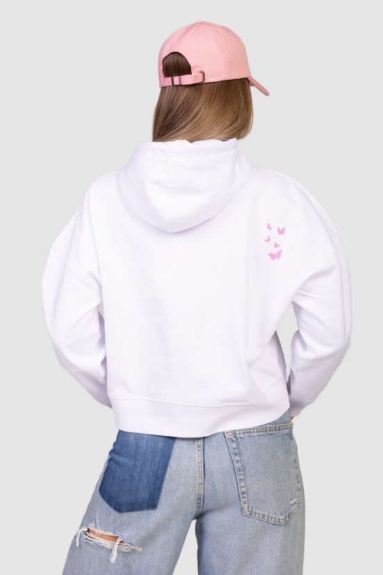 “Feel” Women Croptop Hoodie - Colour: Pink, Size: S