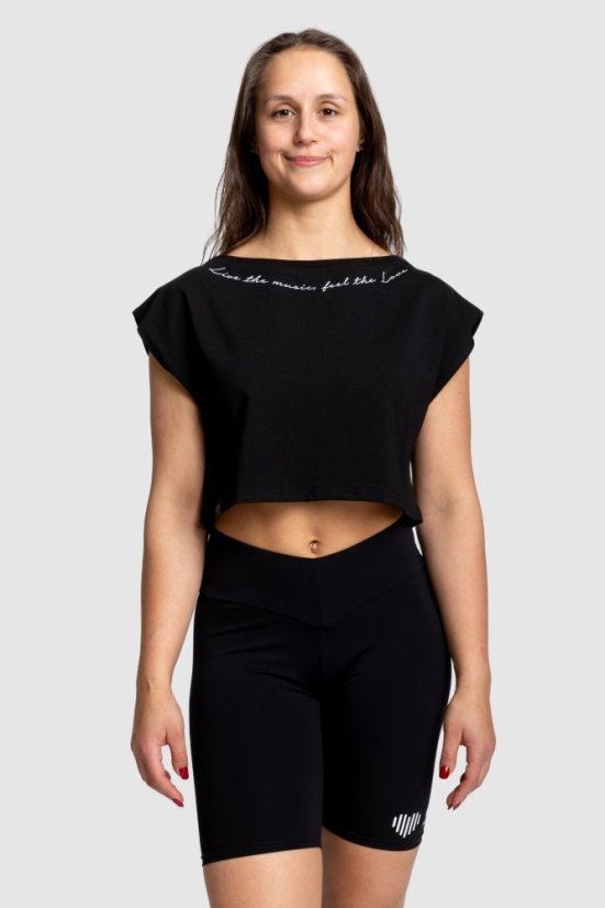„Live the Music, Feel the Love“ Crop Top