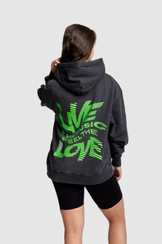 “Neon Flow” Oversize Hoodie - Colour: Grey, Size: M