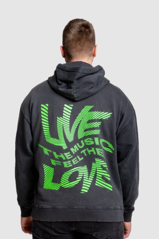 “Neon Flow” Oversize Hoodie - Colour: Grey, Size: M