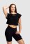 Crop top „Live the Music, Feel the Love“ - Barva: Černá, Velikost: L